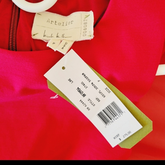 New nicole miller red ruched dress size petite small - Picture 5 of 7